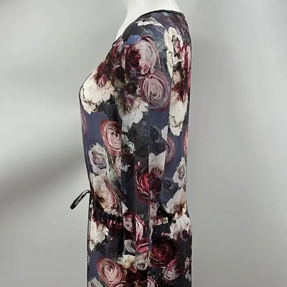 Club Monaco 3/4 sleeve floral print silk dress